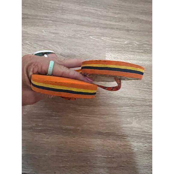 Vera Bradley Rio Orange Flower Print Flip Flops Sz 7.5 - Picture 11 of 11